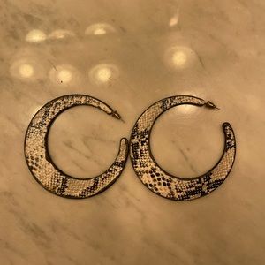 Free People Snakeskin Hoop Earrings